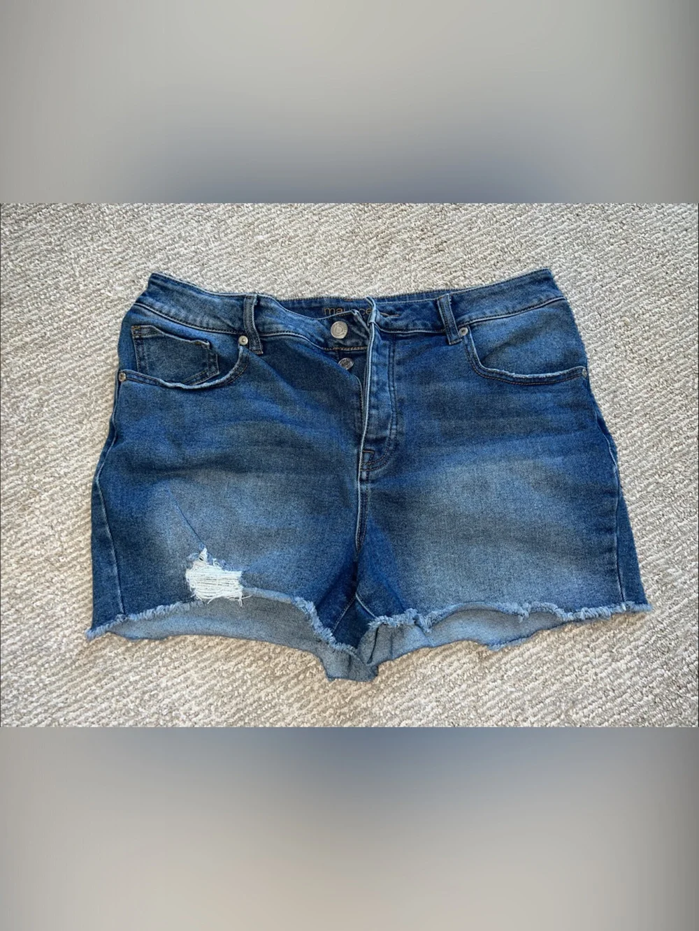 Women’s Distressed Denim Shorts - Blue